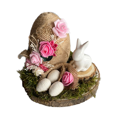 Schöne Osterdeko Hase und Große Eier mit Rosen