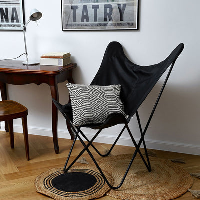 BUTTERFLY Sessel mit Metallrahmen - schwarz Öko skora 70x80x102 cm